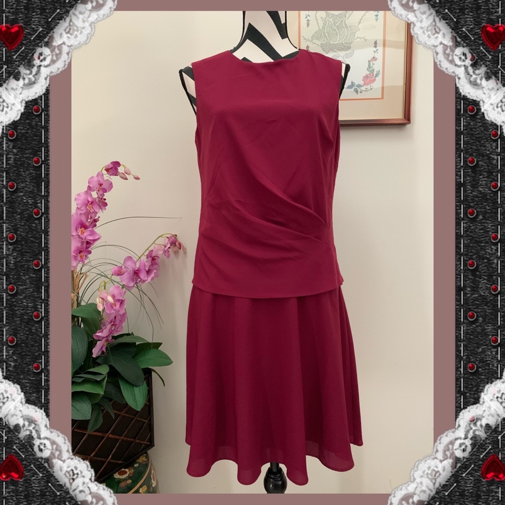 Donna Morgan Burgundy Faux 2Pc Dress